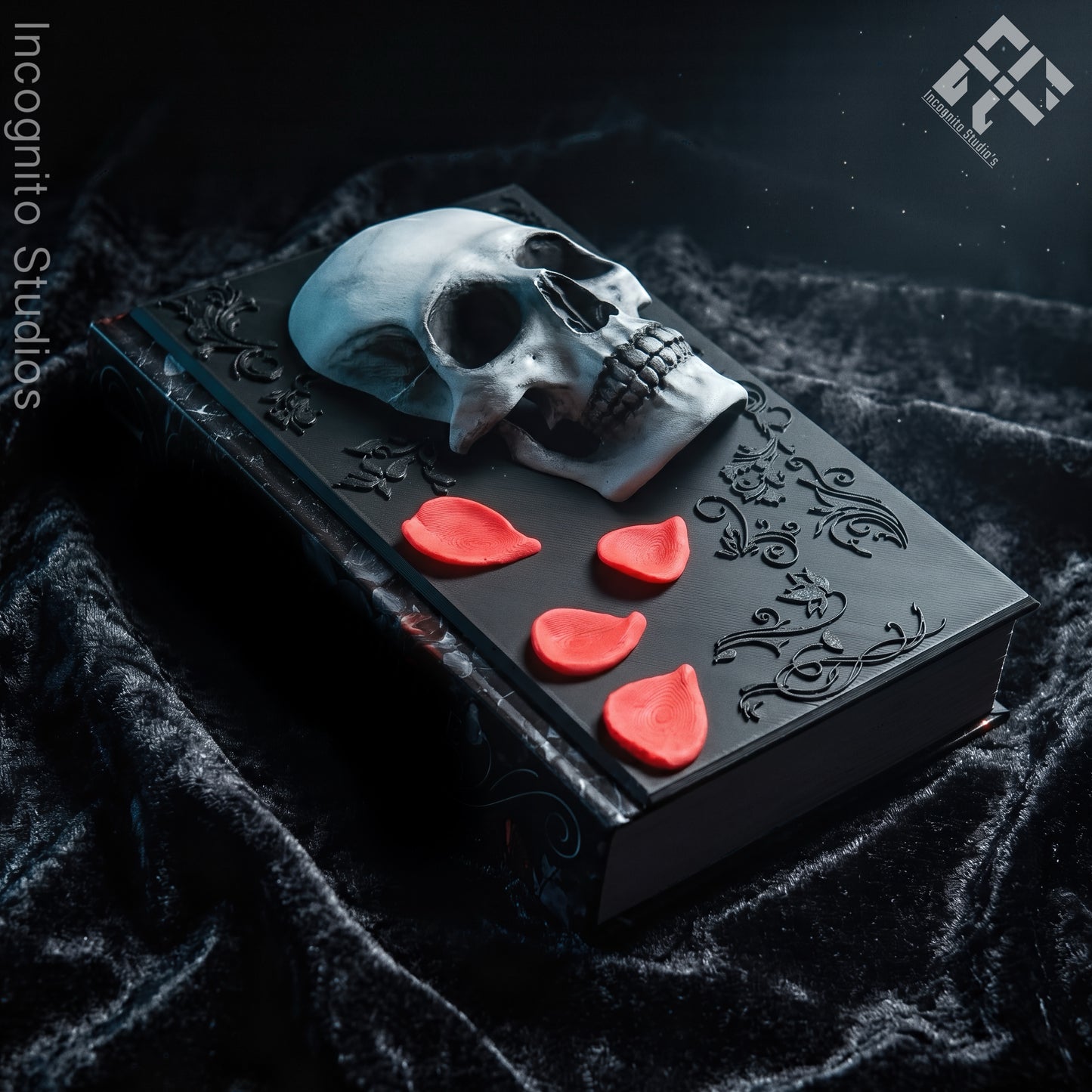 Shadow & Rose Sculpted Cover | Custom Hardcover Modification for Haunting Adeline