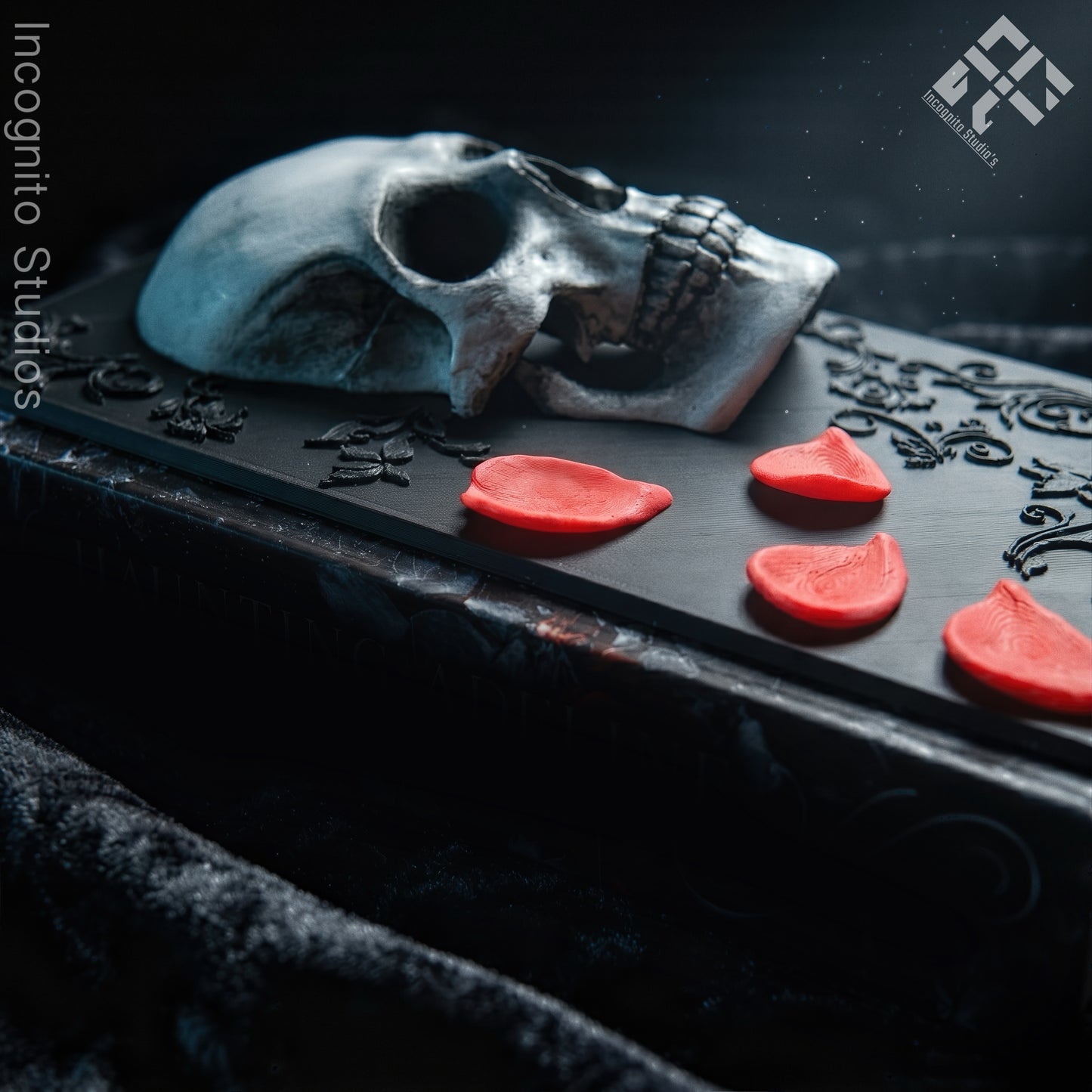 Shadow & Rose Sculpted Cover | Custom Hardcover Modification for Haunting Adeline