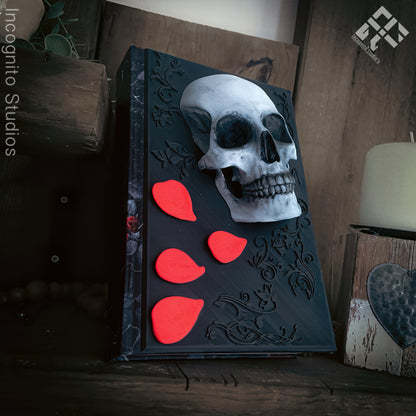 Shadow & Rose Sculpted Cover | Custom Hardcover Modification for Haunting Adeline