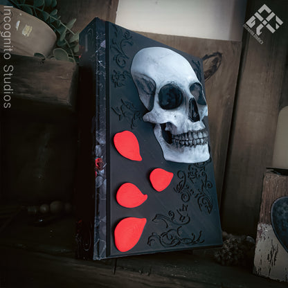 Shadow & Rose Sculpted Cover | Custom Hardcover Modification for Haunting Adeline