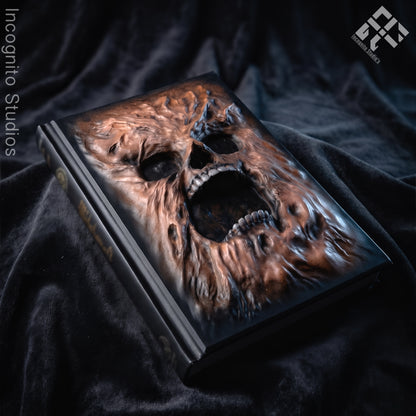 Book Of Shadows | Necromancy Face Sculpted Cover | Custom Hardcover Modification