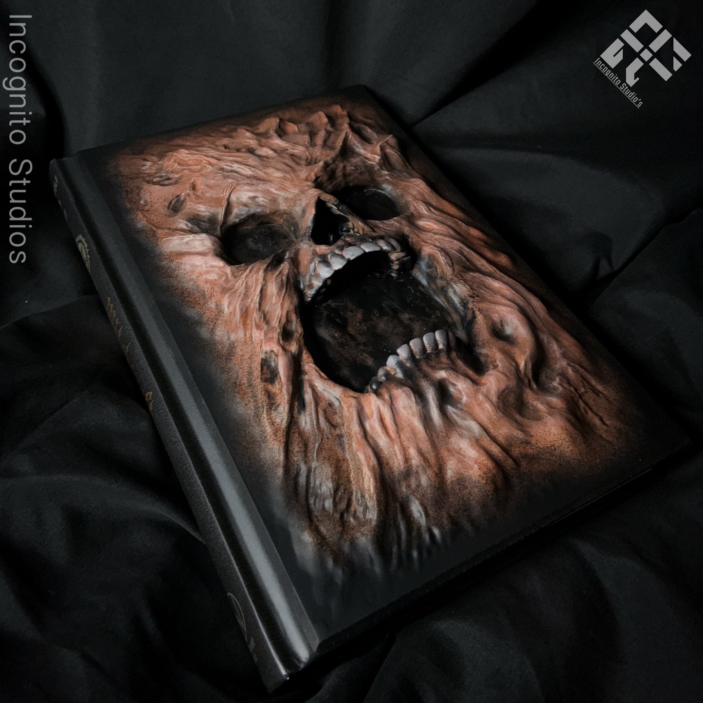 Book Of Shadows | Necromancy Face Sculpted Cover | Custom Hardcover Modification