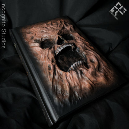 Book Of Shadows | Necromancy Face Sculpted Cover | Custom Hardcover Modification