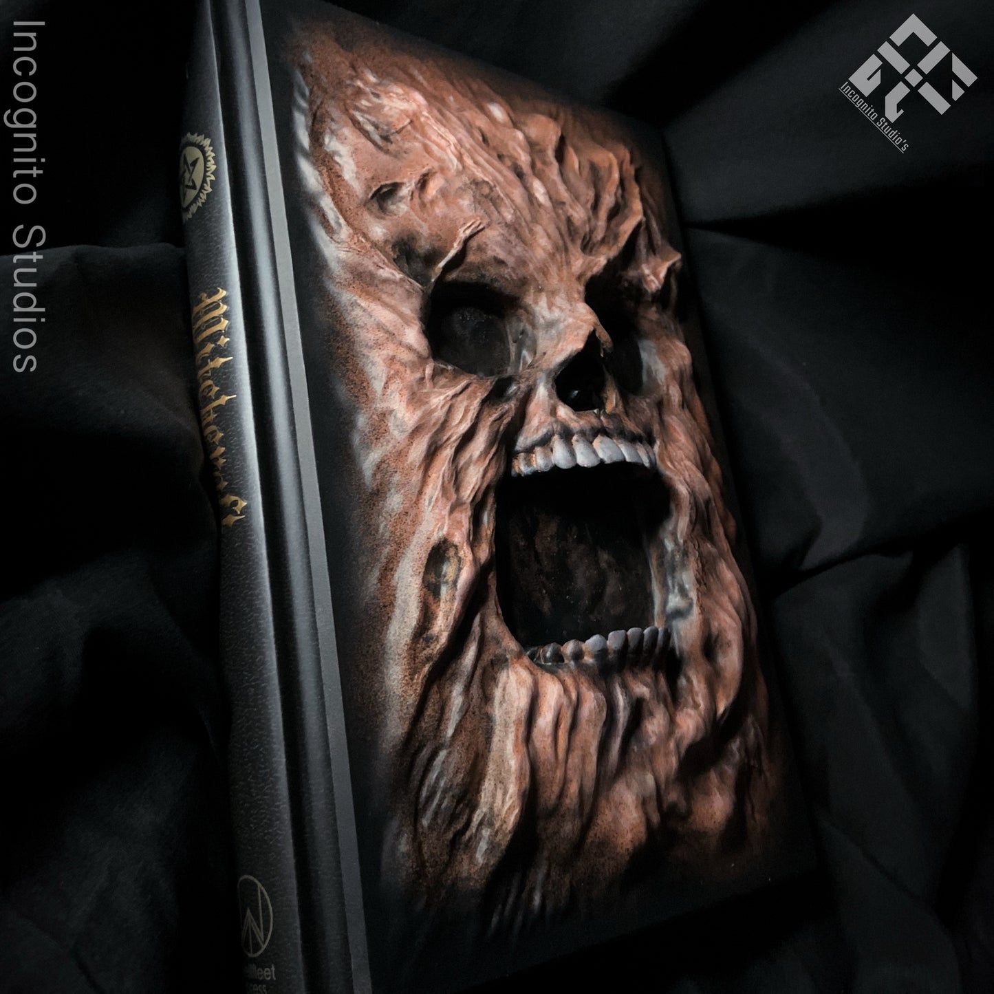 Book Of Shadows | Necromancy Face Sculpted Cover | Custom Hardcover Modification