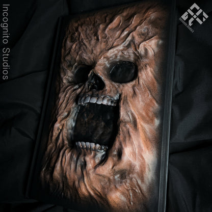 Book Of Shadows | Necromancy Face Sculpted Cover | Custom Hardcover Modification