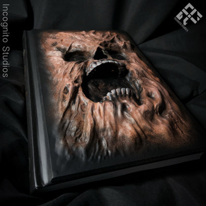 Book Of Shadows | Necromancy Face Sculpted Cover | Custom Hardcover Modification