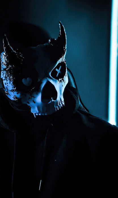 Lights Out Horny Devil Skull Mask (DIY Kit)