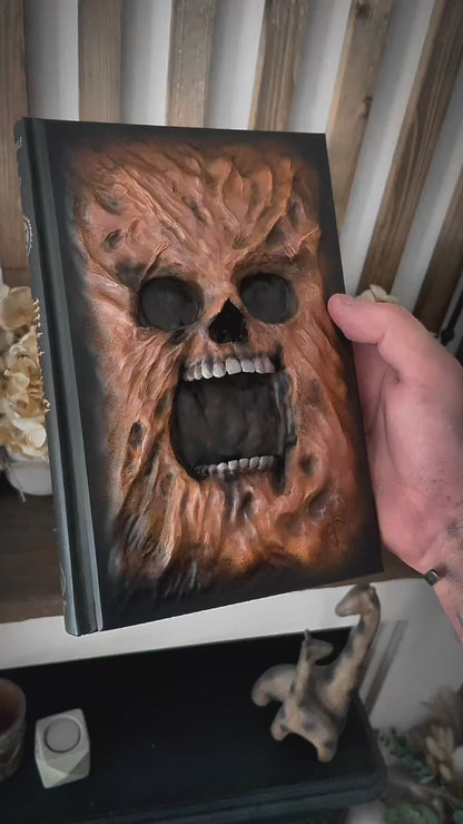 Book Of Shadows | Necromancy Face Sculpted Cover | Custom Hardcover Modification